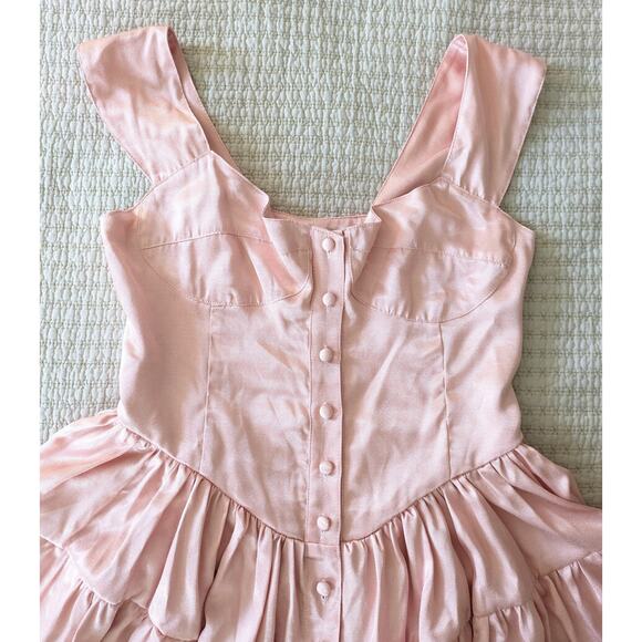 NWT Vanessa Mooney Elisabeth Baby Pink Silk Romper Medium - Picture 4 of 9
